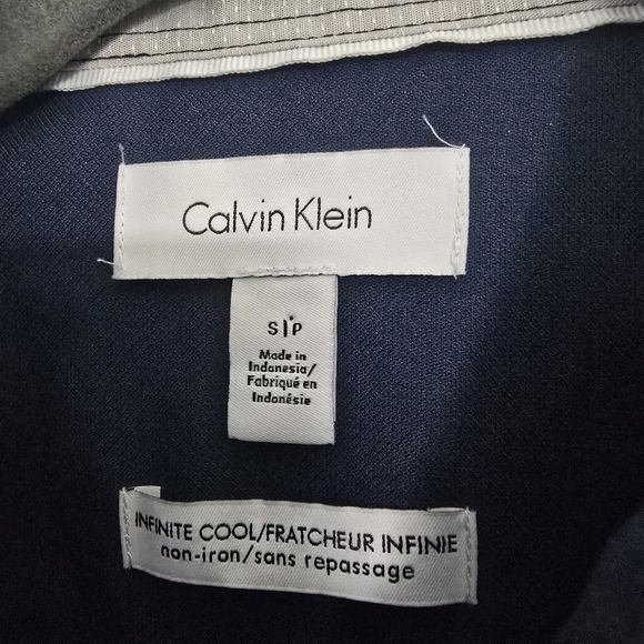 Mens Calvin Klein Navy Blue Buttondown Dress Shirt infinite cool non-iron - Picture 8 of 12
